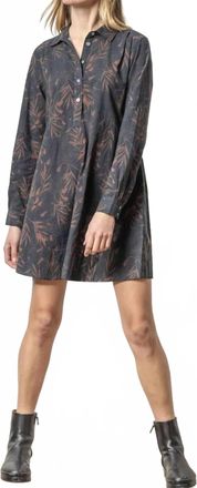 Lilla P Belted Long Sleeve Shirt Dress In Onyx/java Print