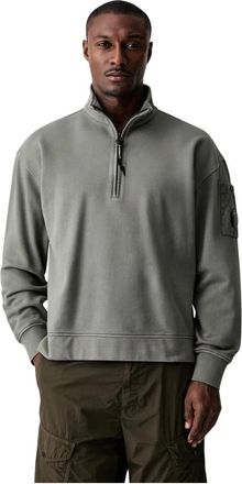C.P. Company Half Zip Sweatshirt - Heren - Sweatshirts - Groen - L - Katoen - Hoodies & sweatvesten