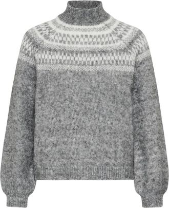 Kaffe Truien - Dames - Coltruien - Grijs - 2XL - Leer - Truien & Vesten