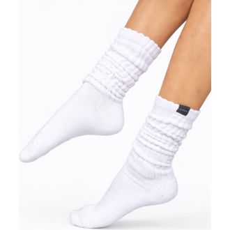 Lechery Gender Inclusive Scrunch Crew Socks in White at Nordstrom
