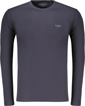 Guess Tops, Heren, Blauw, XL, Katoen, T-shirt met lange mouwen