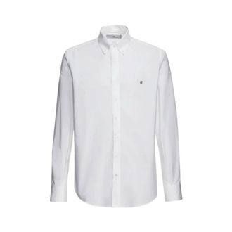 Carolina Herrera Grosgrain Poplin Overhemd met Initialen - Heren - Zakelijke Overhemden - Wit - 2XL - Katoen - Overhemden