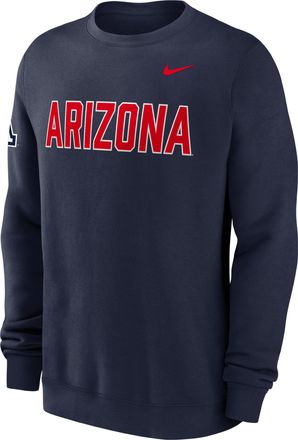Nike Arizona Sideline Club Nike Mens College Pullover Crew in Blue | 02TT41SUAN-R0M