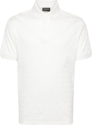 Emporio Armani logo-jacquard polo shirt - men - Cotton - L - White