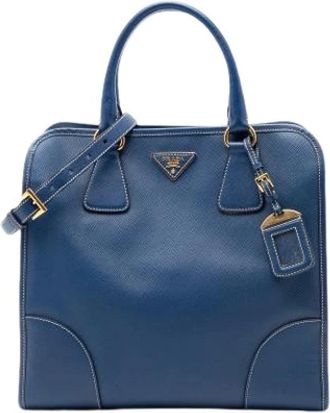 Prada Pre-owned Handbags, female, Blue, Size: ONE SIZE Pre-owned Vintage Satchel