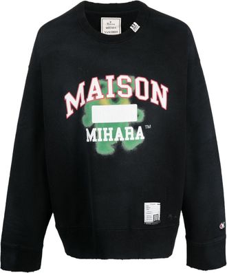Miharayasuhiro logo-print cotton sweatshirt - men - Cotton - 52 - Black