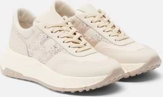 Hogan H669 glitter leather sneakers