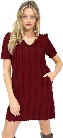 Belle & Bloom Solana Boho Fringe Shift Mini Dress in Red Overflow at Nordstrom, Size X-Small Au