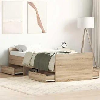 vidaXL Vidaxl - Estructura De Cama Con Cabecero Piecero Roble Sonoma 90x190 Cm