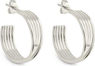 Sterling Forever Katya Textured Hoop Earrings in Silver at Nordstrom Rack