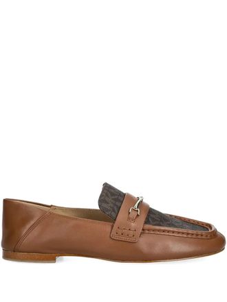 Michael Michael Kors Lordsy Lena loafers - women - Calf Leather/Fabric/Calf Leather/Rubber - 8.5 - Brown