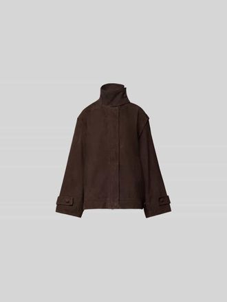Rotate Oversized Jacke mit Stehkragen in Schoko, Gr&ouml;&szlig;e 34