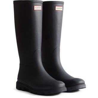 Hunter Downpour Tall Boot Rubber Womens Black Wellington Boots - Size UK 8