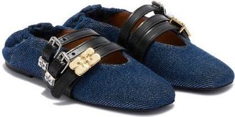 Ganni Mary Jane Ballet Flat in Dark Blue Vintage at Nordstrom, Size 10Us