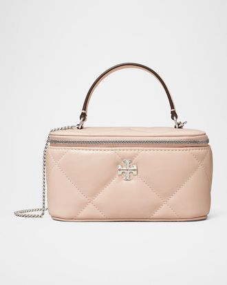 Tory Burch Kira Quilted Leather Vanity Top-Handle Bag