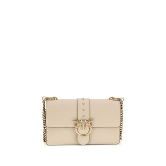 Pinko Beige Calf Leather Bos Taurus Shoulder Womens Bag