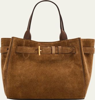 Tom Ford Audrey Small Belted Tote Bag in Suede