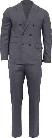 Brunello Cucinelli Double Breasted Jacket and Pants in Grey Virgin Wool