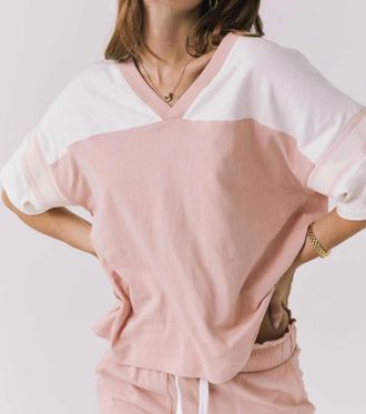 Chaser Palmer Short Sleeve Tee In Starry White/delicate Honey