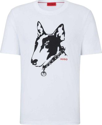 HUGO BOSS Hugo Heren Hond T-Shirt (Wit)