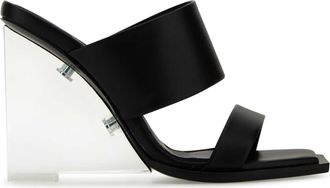 Alexander McQueen Alexander Mcqueen Black Leather Shard Mules