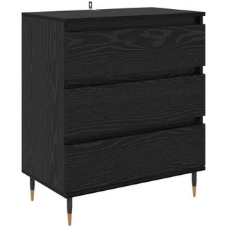 vidaXL Sideboard with Drawer Black Oak 60 x 35 x 70 cm Engineered Wood vidaXL