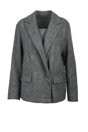 Emporio Armani Double-Breasted Jacket Acrylic Wool - Grey