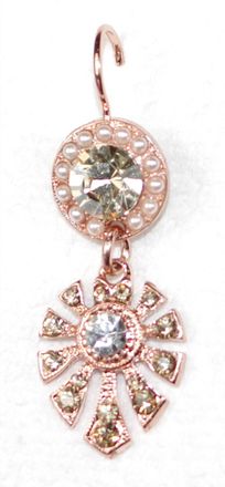 Mariana Womens Dunaway Butter Pecan Earrings In Rose Gold/ Pearl / Taupe