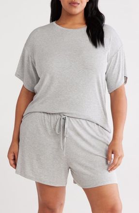 Nordstrom Moonlight Eco Easy Rib Short Pajamas in Grey Heather at Nordstrom, Size 3X