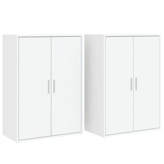 Berkfield Home Sideboards 2 pcs White 60x31x84 cm Engineered Wood | Size: 60 x 31 x 84 cm
