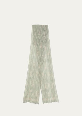 Alexander McQueen Skull Pleated Silk Georgette Scarf