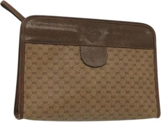 Gucci Pre-owned Plastic clutches - Dames - Vintage Clutch - Beige - ONE Size - Leer - Vintage