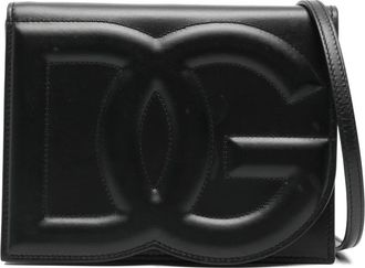 Dolce & Gabbana Borsa a tracolla in pelle con logo - Nero