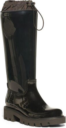 Moncler Kickstream Waterproof Rain Boot in Glossy Black at Nordstrom, Size 11Us
