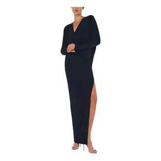Norma Kamali Dolman Wrap Gown with Side Slit