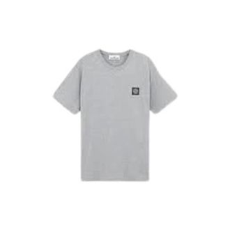 Stone Island Gem&ecirc;leerd Grijs Katoenen Jersey T-shirt - Heren - T-shirts - Grijs - 2XL - Katoen - Tops