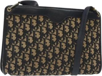 Dior Pre-owned Shoulder Bags, female, Multicolor, Size: ONE SIZE Pre-owned Trotter Canvas Shoulder Bag