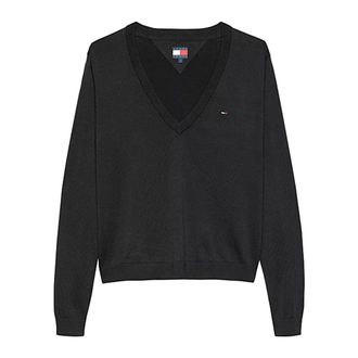 Tommy Jeans Maglia - female - Tommy Jeans - V-neck Knitwear - Black - XS - Knitwear