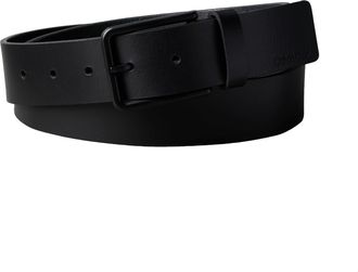 Calvin Klein Lederg&uuml;rtel CALVIN KLEIN WARMTH BUCKLE, Herren, Gr. 11,5, schwarz, matte schwarz, Rindsleder, unifarben, G&uuml;rtel Lederg&uuml;rtel, Gr&ouml;ssenverstellbar