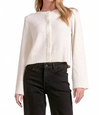 Elan Womens Carla Textured Cardigan In Off White