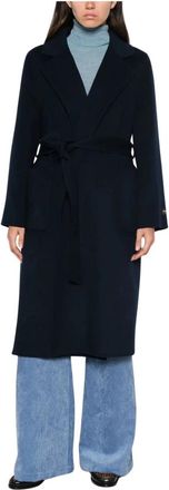 Ermanno Scervino 00234 Cappotto - Dames - Jas met riem - Blauw - 2XS - Leer - Jassen