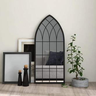 vidaXL Espejo Hierro Negro Para Uso Interior 100x45 Cm Vidaxl