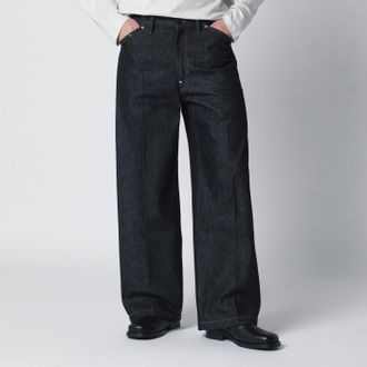 Christophe Lemaire Slate-colored jeans with studs