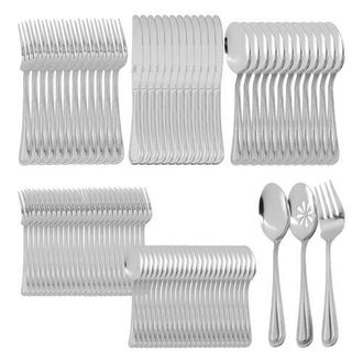 Gibson Home 87 Piece Stainless Steel Flatware and Serving Utensil Set in Silver at Nordstrom
