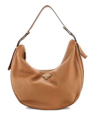 Prada Arque Half Moon Hobo Leather Large shoulder bag - Brown