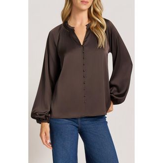 Matty M Lottie Long Sleeve Top in Chocolate at Nordstrom, Size X-Small