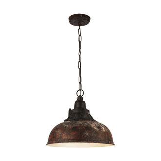 Loops Hanging Ceiling Pendant Light Tarnished Copper Industrial Shade 1 x 60W E27