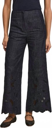 Veronica Beard Osborne Wide Leg Pants In Indigo Rinse