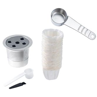 OEM Filtros De Caf&eacute; Reutilizables, Textura De Acero - Juego De 9
