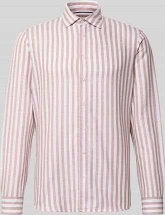 Jake*s Slim Fit Business-Hemd aus Leinen-Mix mit Kentkragen in Altrosa, Gr&ouml;&szlig;e XXL